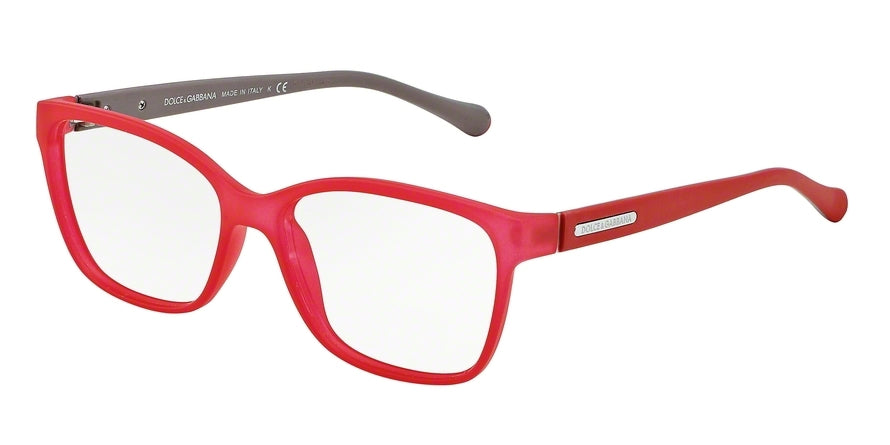 DOLCE & GABBANA OVER-MOLDED RUBBER DG5008 Butterfly Eyeglasses 2818-RED DEMI TRANSP RUBBER 54-15-140 - Color Map red