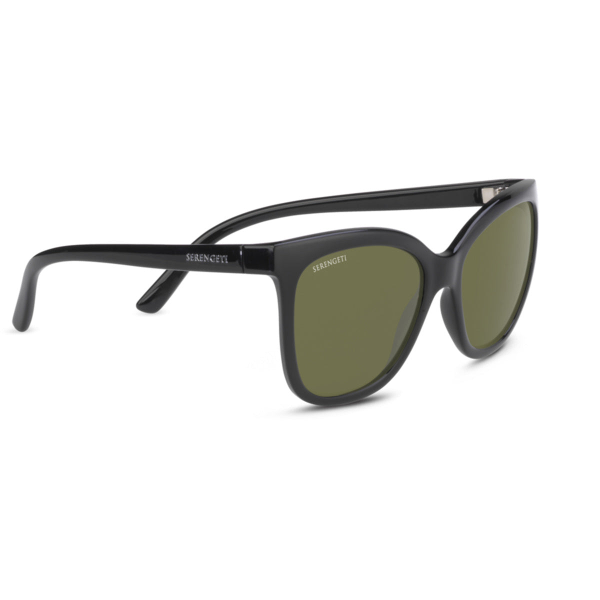 Serengeti Agata Sunglasses  Shiny Black Medium, Large