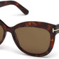 Tom Ford FT0524 Alistair Geometric Sunglasses 54H-54H - Shiny Red Havana / Brown Polarized Lenses