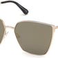 Tom Ford FT0653 Helena Geometric Sunglasses 28C-28C - Rose Gold, Dark Havana Temple Tips/ Smoke W. Bronze Flash Lenses