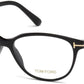 Tom Ford FT5421 Cat Eyeglasses 001-001 - Shiny Black, Shiny Rose Gold Metal "t" Logo