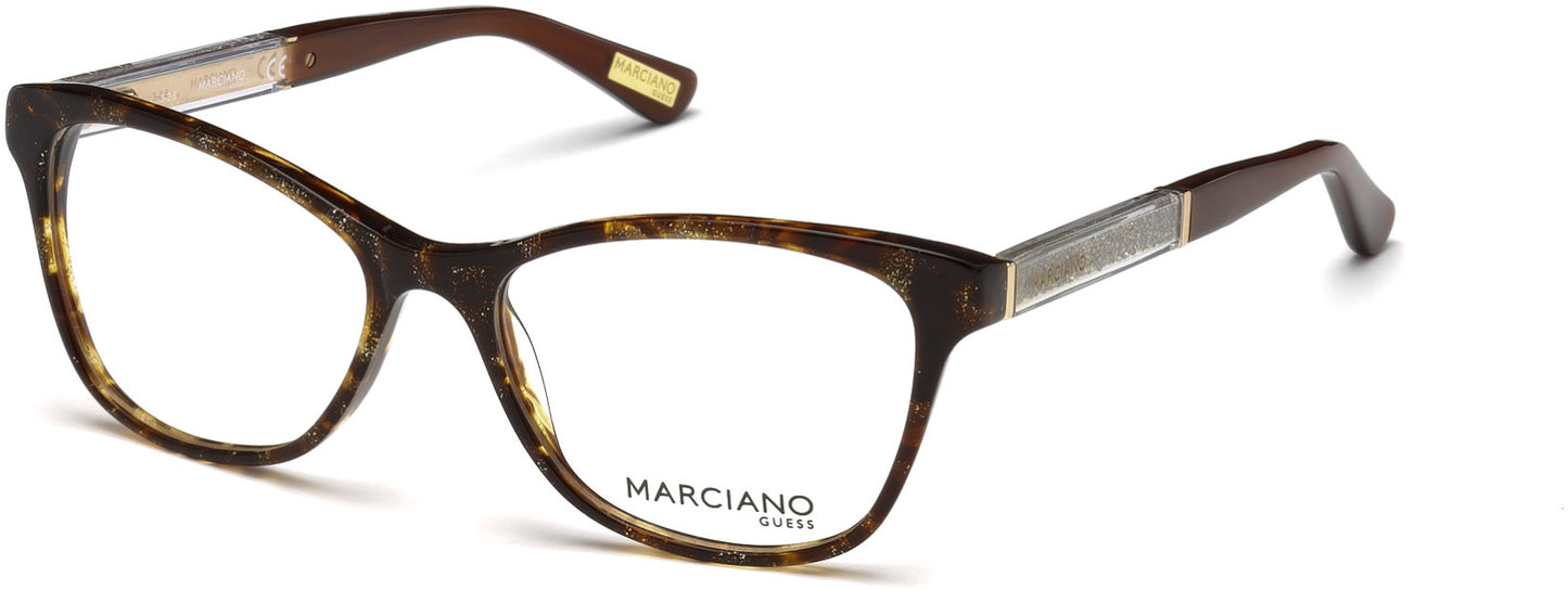Guess By Marciano GM0313 Geometric Eyeglasses 050-050 - Dark Brown
