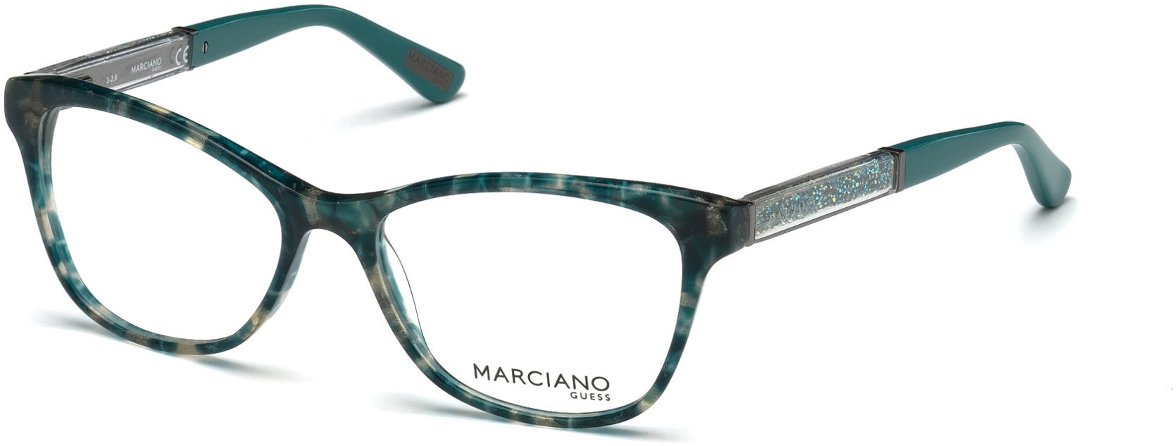 Guess By Marciano GM0313 Geometric Eyeglasses 089-089 - Turquoise