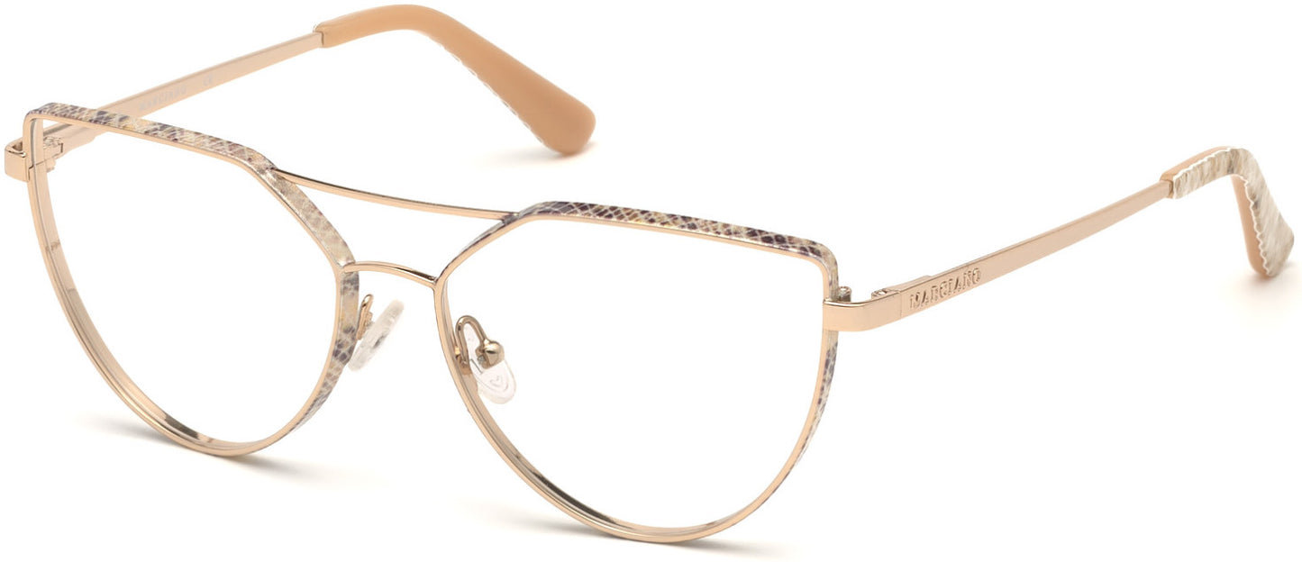 Guess By Marciano GM0346 Geometric Eyeglasses 032-032 - Pale Gold