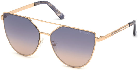 Guess By Marciano GM0778 Geometric Sunglasses 28Z-28Z - Shiny Rose Gold / Gradient Lenses