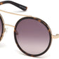 Guess By Marciano GM0780 Round Sunglasses 52F-52F - Dark Havana / Gradient Brown Lenses