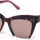 Guess By Marciano GM0785 Geometric Sunglasses 74U-74U - Pink  / Bordeaux Mirror Lenses