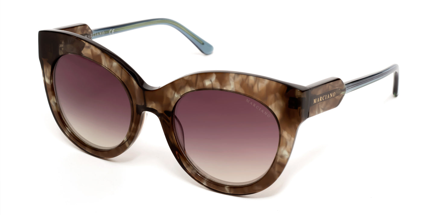 Guess By Marciano GM0787 Cat Sunglasses 56Z-56Z - Havana / Gradient Or Mirror Violet Lenses