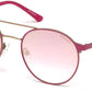 Guess GU3023 Round Sunglasses 74U-74U - Pink /other / Bordeaux Mirror