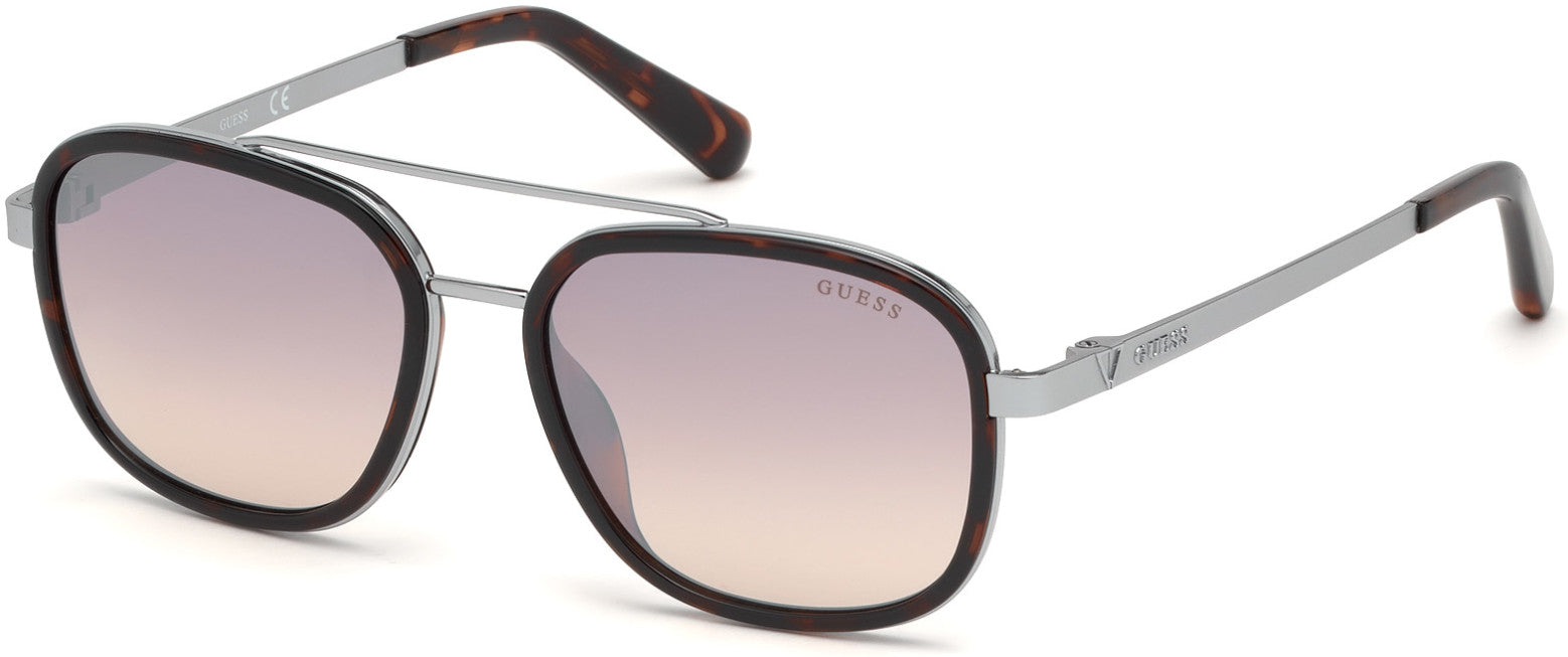 Guess GU6950 Geometric Sunglasses 52G-52G - Dark Havana/brown Mirror Lenses