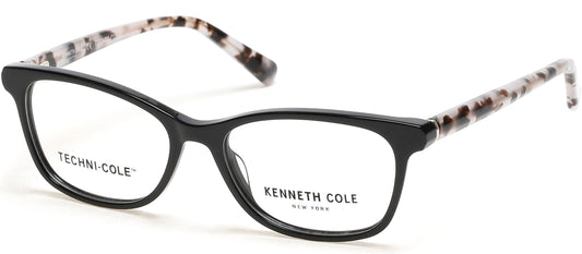 Kenneth Cole New York,Kenneth Cole Reaction KC0326 Rectangular Eyeglasses 001-001 - Shiny Black