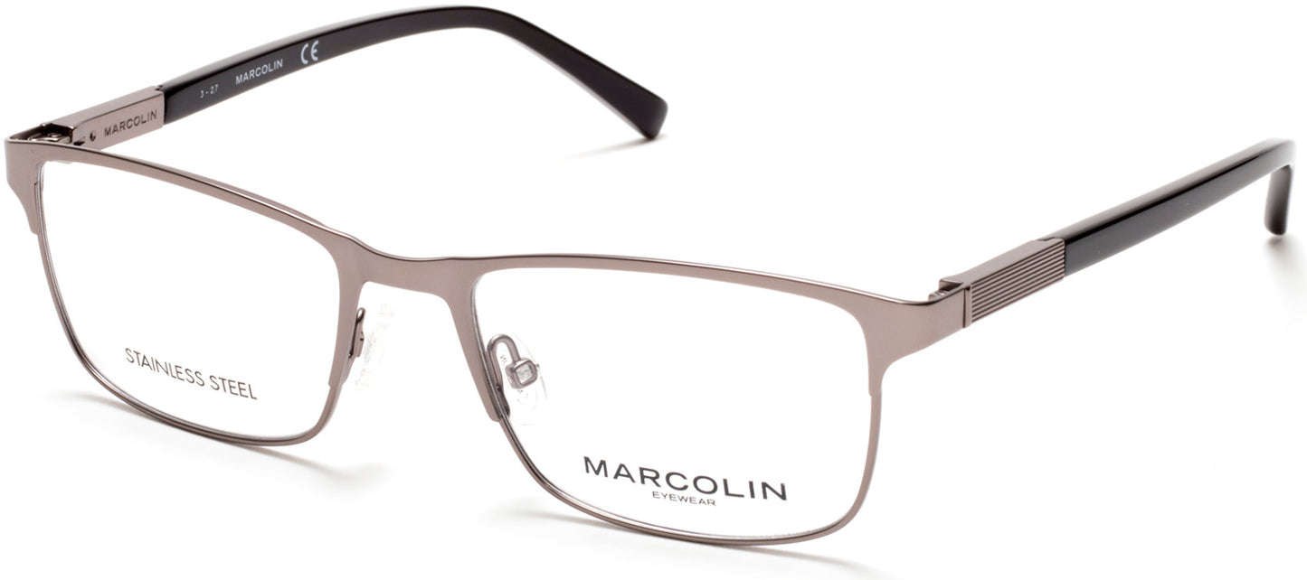 Marcolin MA3013 Geometric Eyeglasses 049-009 - Matte Gunmetal