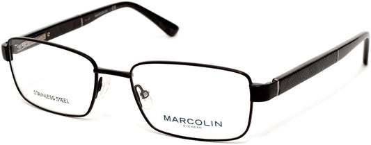 Marcolin MA3015 Geometric Eyeglasses 002-002 - Matte Black