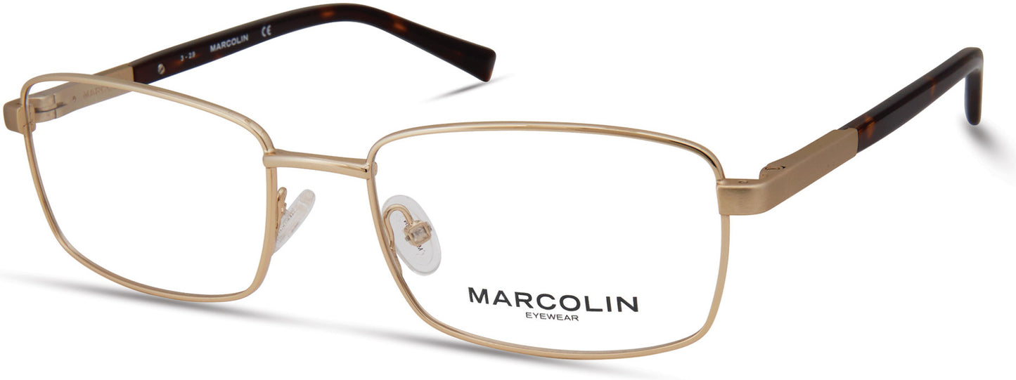 Marcolin MA3024 Rectangular Eyeglasses 032-032 - Pale Gold