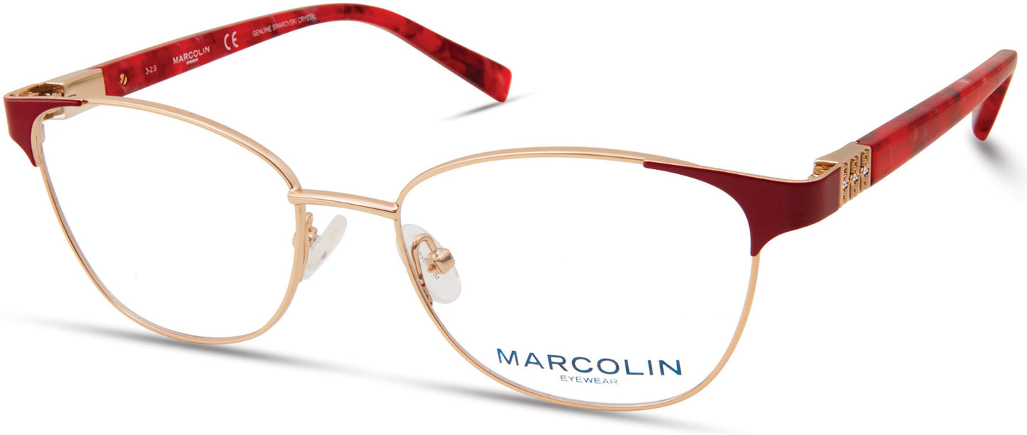 Marcolin MA5021 Round Eyeglasses 028-028 - Shiny Rose Gold