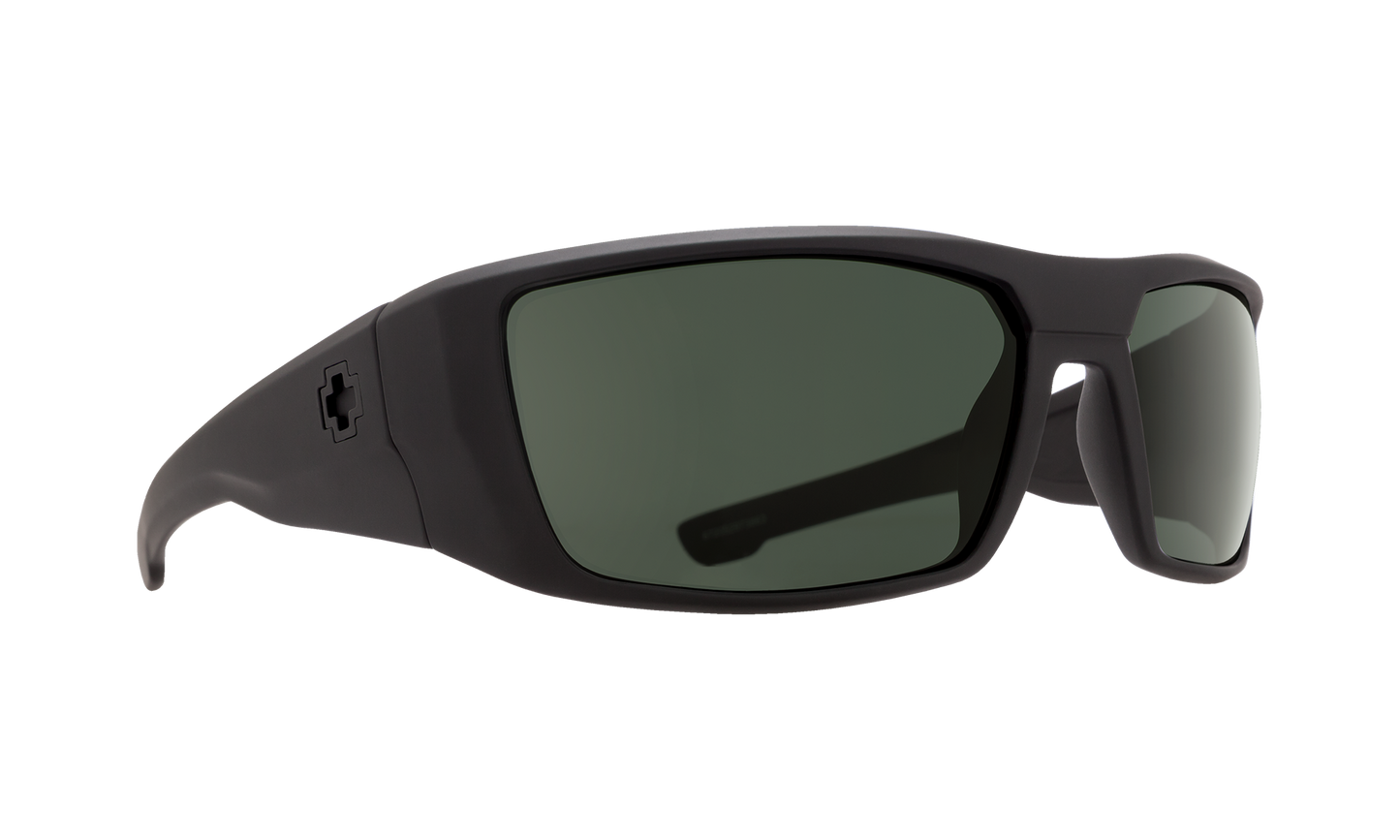 SPY Dirk Sunglasses Happy Gray Green SOSI Matte Black 64-16-125