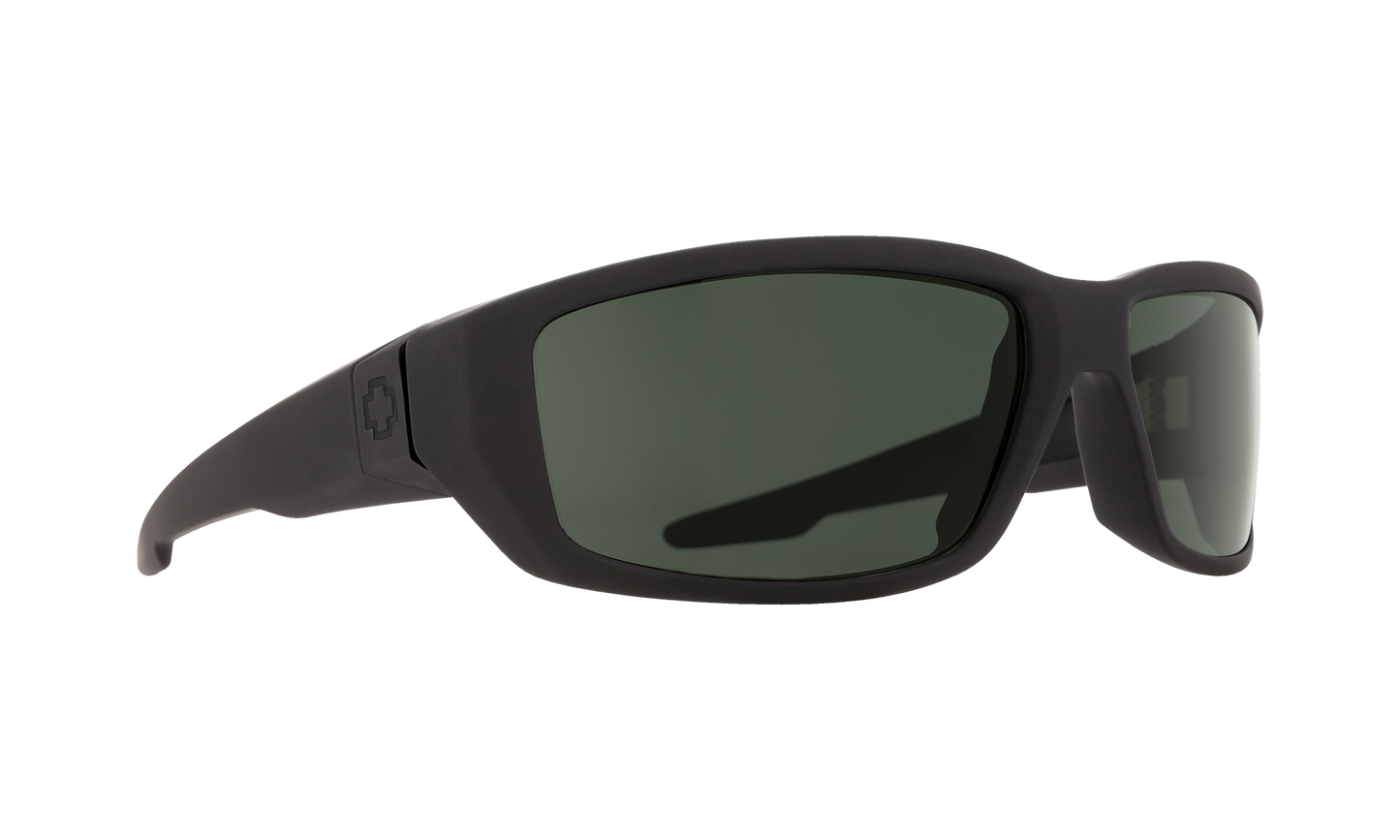 SPY Dirty Mo Sunglasses Happy Gray Green SOSI Matte Black 61-17-121