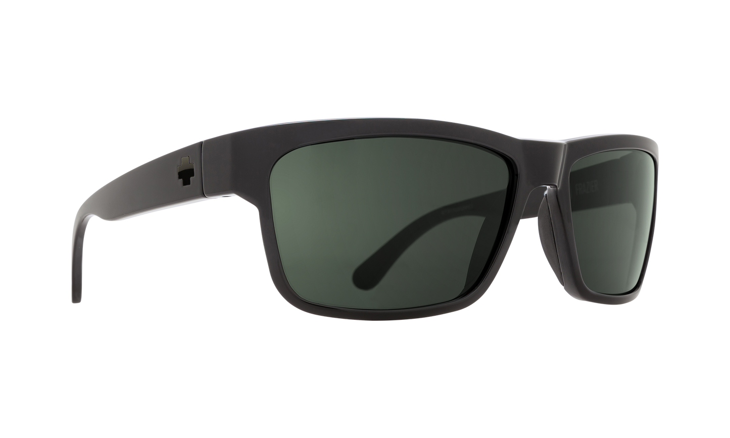 SPY Frazier Sunglasses Happy Gray Green SOSI Matte Black 59-16-127