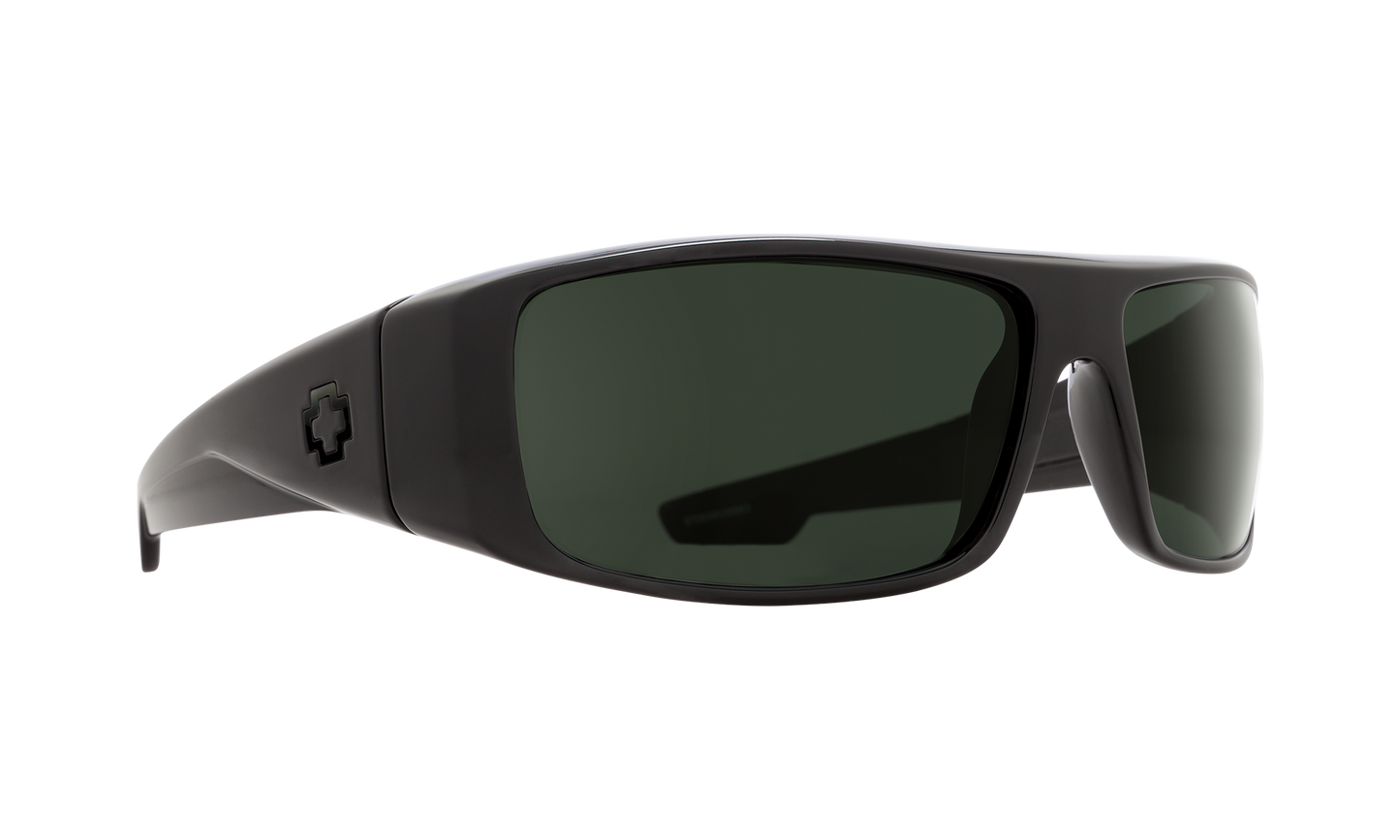 SPY Logan Sunglasses Happy Gray Green SOSI Matte Black ANSI RX 60-13-124