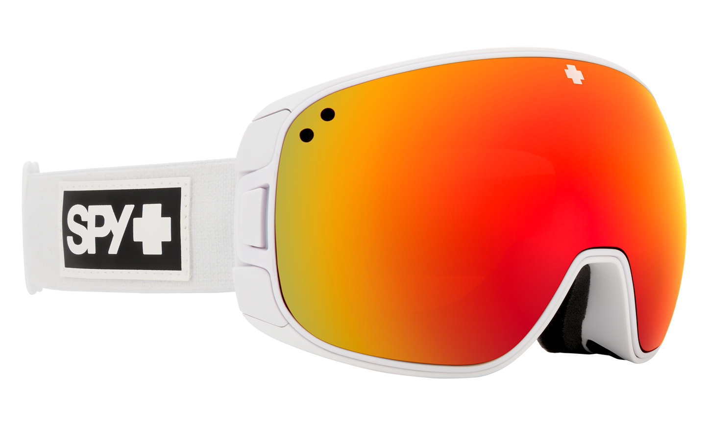 SPY Bravo Snow Goggle Goggles HD Plus Bronze w/ Red Spectra Mirror + HD Plus LL Yellow w/ Green Spectra Mirror Matte White One Size