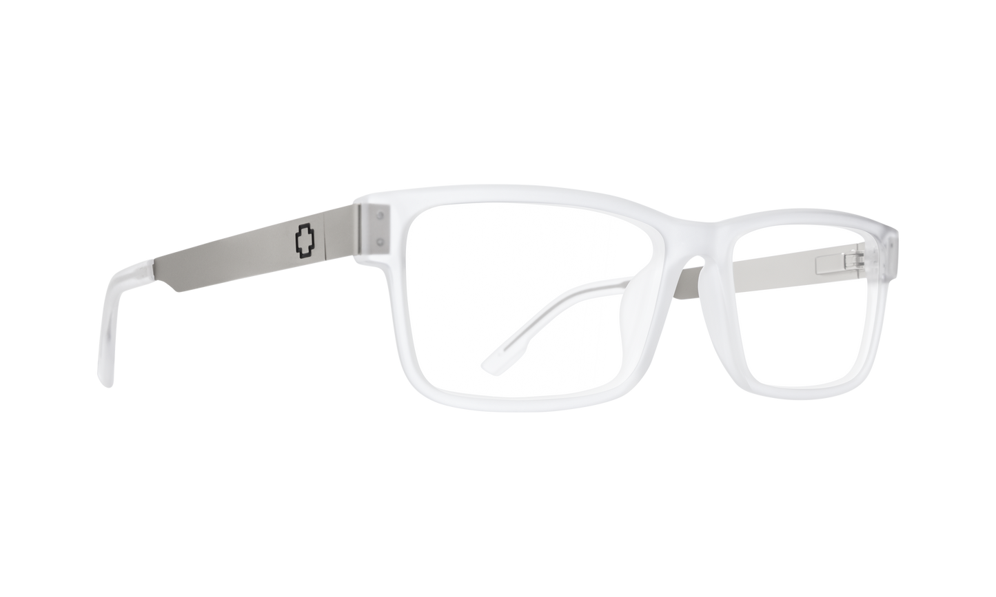 SPY Hale Eyeglasses Matte Silver Matte Clear One Size