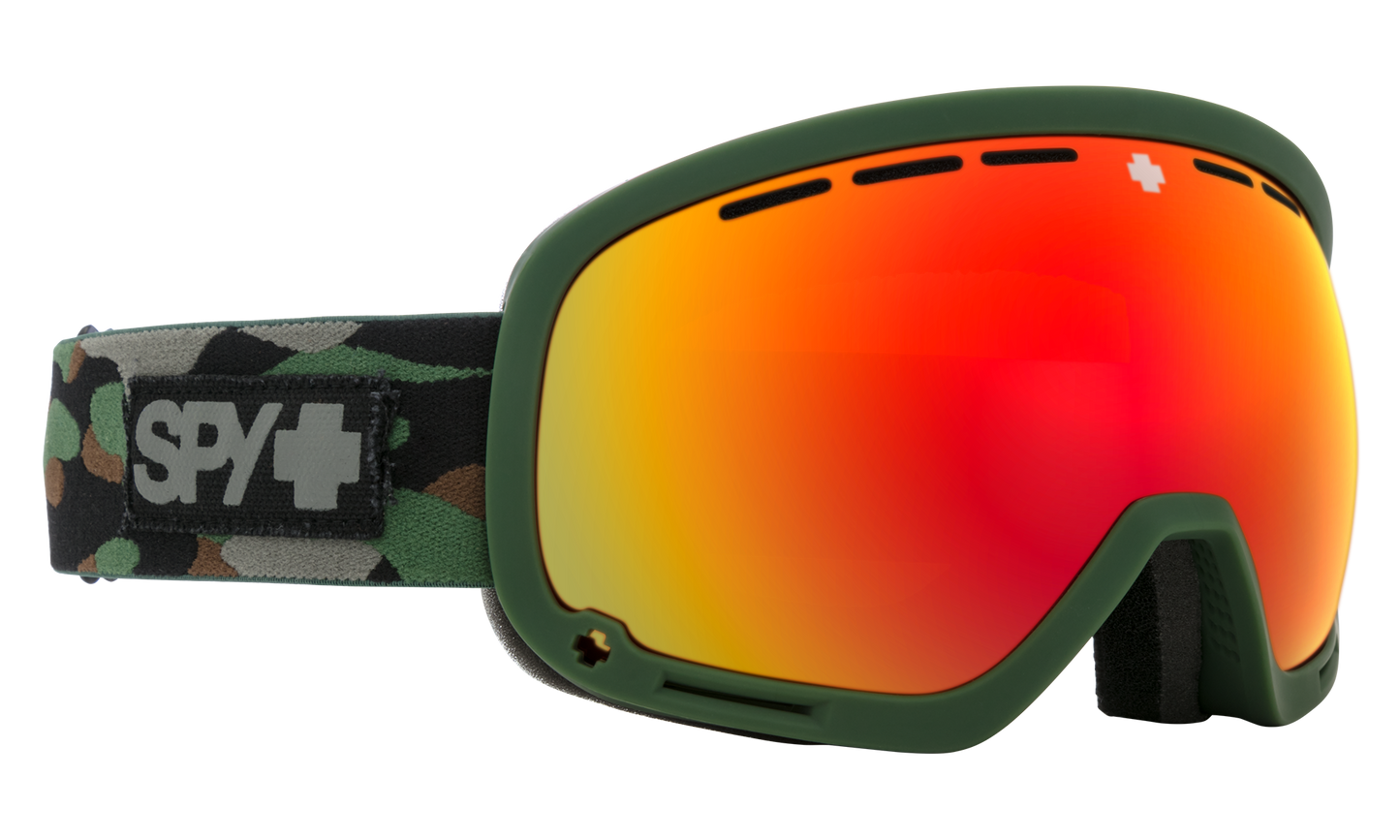 SPY Marshall Snow Goggle Goggles HD Plus Bronze w/ Red Spectra Mirror + HD Plus LL Yellow w/ Green Spectra Mirror Camo One Size
