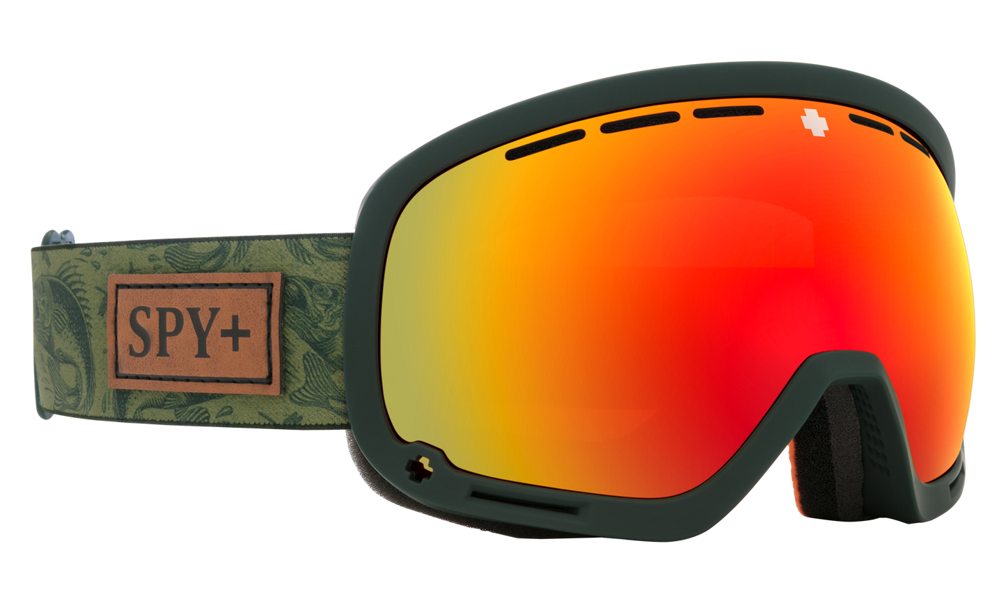 SPY Marshall Snow Goggle Goggles HD Plus Bronze w/ Red Spectra Mirror + HD Plus LL Yellow w/ Green Spectra Mirror Gone Fishing One Size