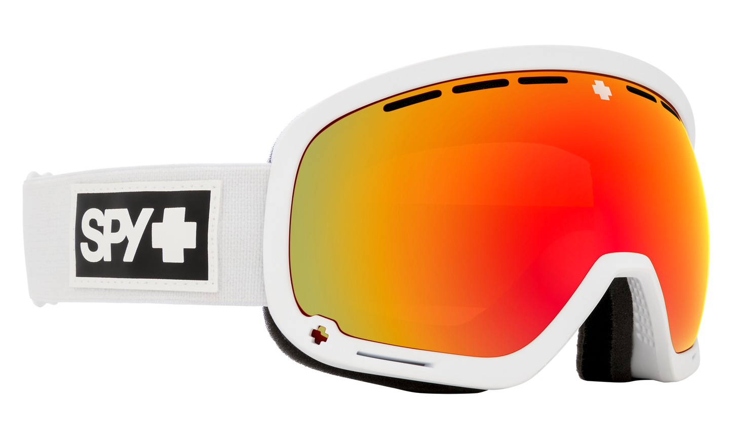 SPY Marshall Snow Goggle Goggles HD Plus Bronze w/ Red Spectra Mirror + HD Plus LL Yellow w/ Green Spectra Mirror Matte White One Size