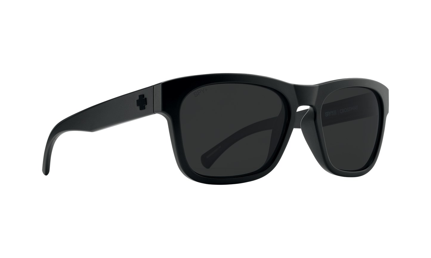 SPY Crossway Sunglasses Gray Polar SOSI Matte Black 57-19-142
