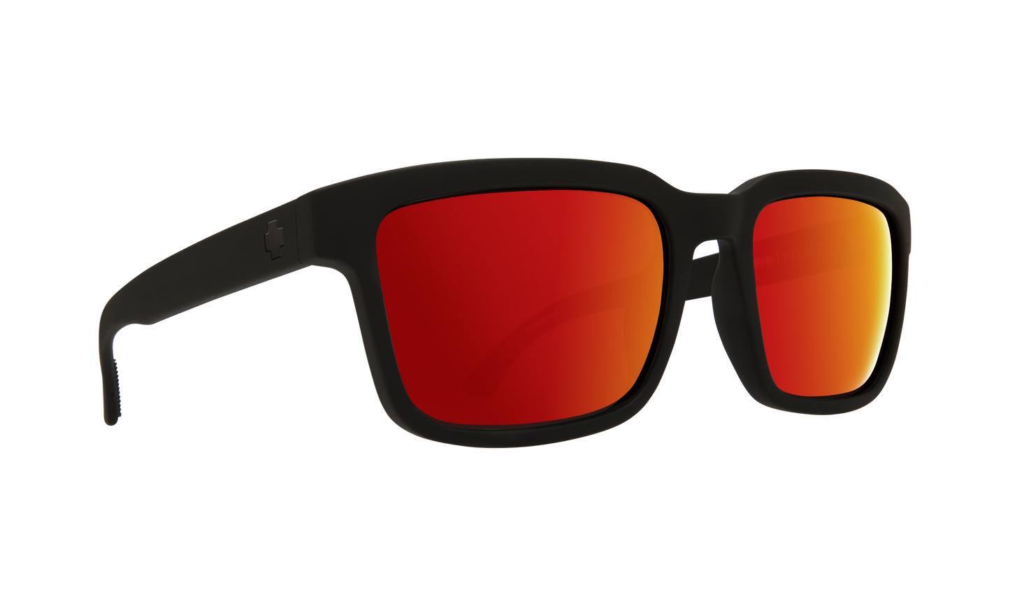 SPY Helm 2 Sunglasses Happy Gray Green with Red Spectra Soft Matte Black 57-19-145