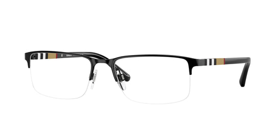 Burberry BE1282 Rectangle Eyeglasses  1001-Black 55-145-18 - Color Map Black
