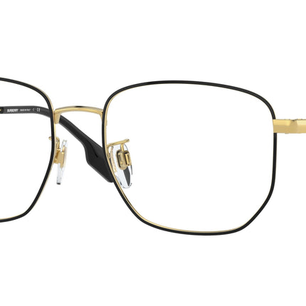 Burberry BE1352D Irregular Eyeglasses  1318-Gold/Black 56-145-18 - Color Map Black