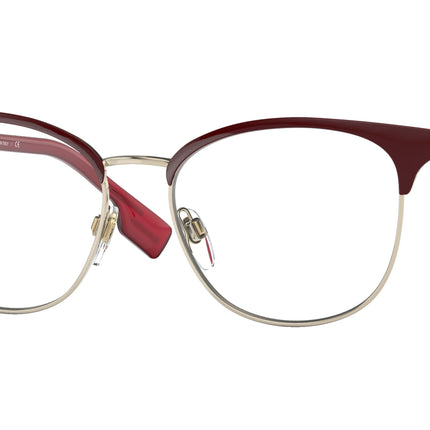 Burberry SOPHIA BE1355 Square Eyeglasses  1319-Light Gold/Bordeaux 52-140-16 - Color Map Gold
