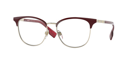 Burberry SOPHIA BE1355 Square Eyeglasses  1319-Light Gold/Bordeaux 52-140-16 - Color Map Gold