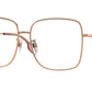Burberry QUINCY BE1378D Square Eyeglasses  1337-Rose Gold 57-140-14 - Color Map Gold