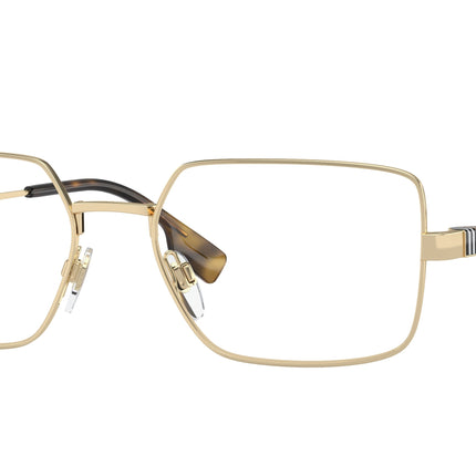Burberry BE1380 Rectangle Eyeglasses  1109-Light Gold 56-145-18 - Color Map Gold