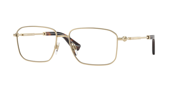 Burberry BE1389 Rectangle Eyeglasses  1109-Light Gold 56-145-16 - Color Map Gold