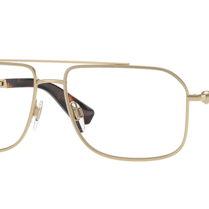 Burberry BE1391 Rectangle Eyeglasses  1109-Light Gold 58-145-15 - Color Map Gold