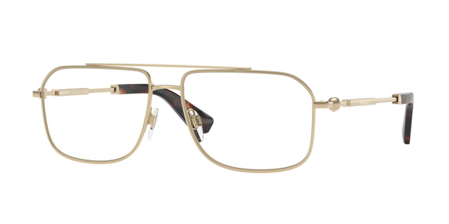Burberry BE1391 Rectangle Eyeglasses  1109-Light Gold 58-145-15 - Color Map Gold