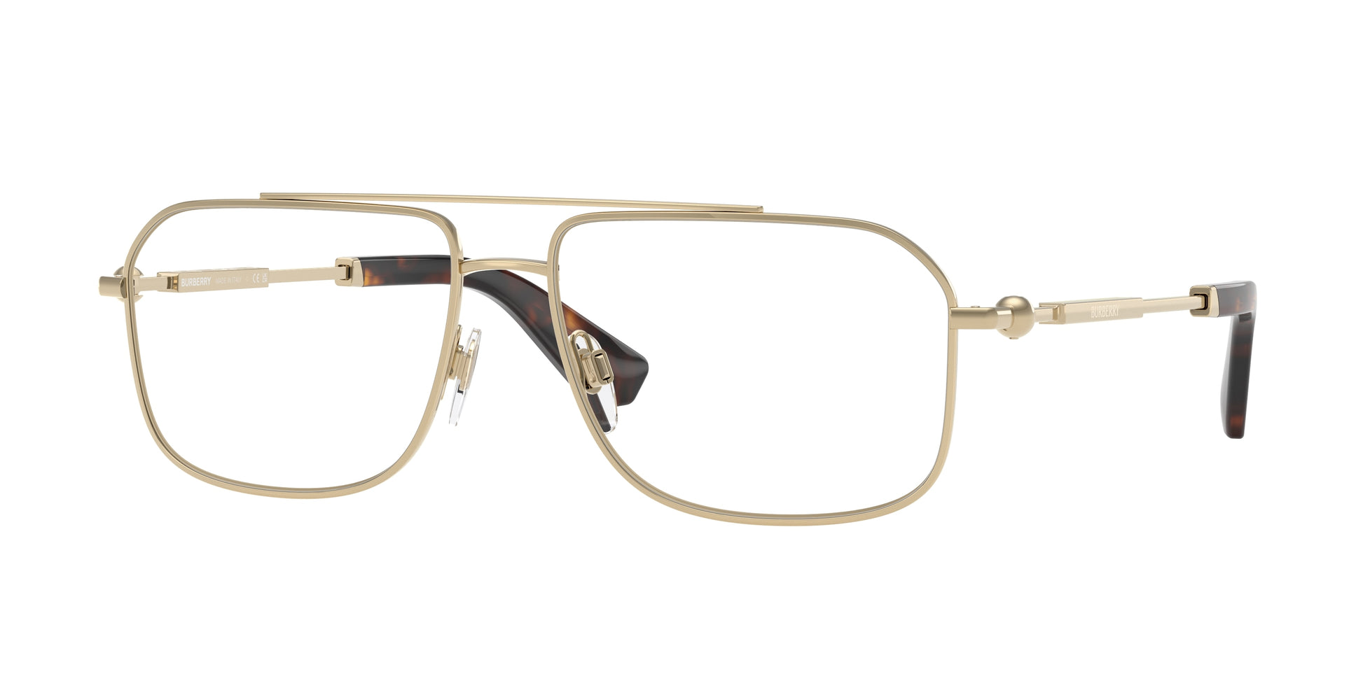 Burberry BE1391 Rectangle Eyeglasses  1109-Light Gold 58-145-15 - Color Map Gold