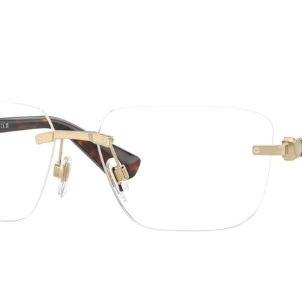 Burberry BE1392 Rectangle Eyeglasses  1109-Light Gold 58-140-15 - Color Map Gold