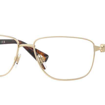 Burberry BE1393 Rectangle Eyeglasses  1109-Light Gold 57-140-16 - Color Map Gold