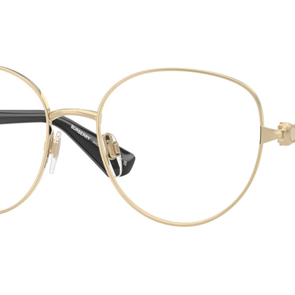 Burberry BE1394 Phantos Eyeglasses  1355-Light Gold 55-140-18 - Color Map Gold