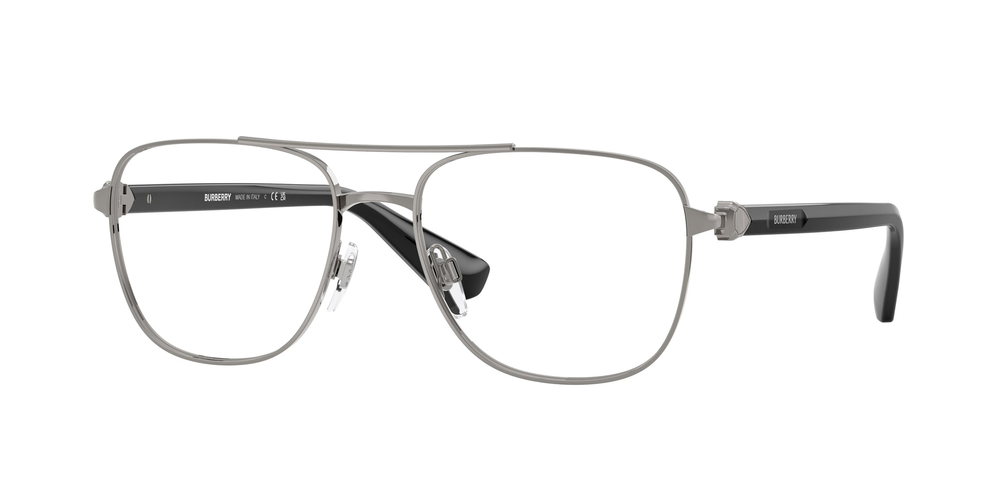Burberry BE1396 Pilot Eyeglasses  1003-Gunmetal 56-140-17 - Color Map Grey