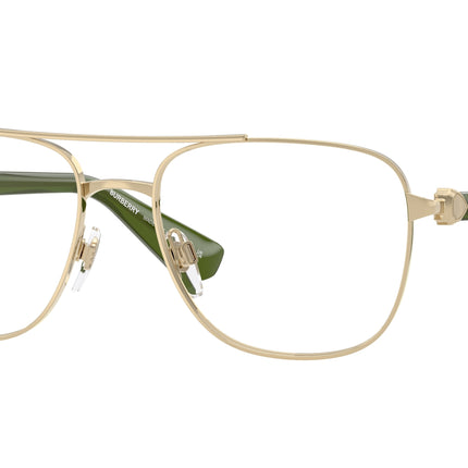 Burberry BE1396 Pilot Eyeglasses  1358-Light Gold 56-140-17 - Color Map Gold