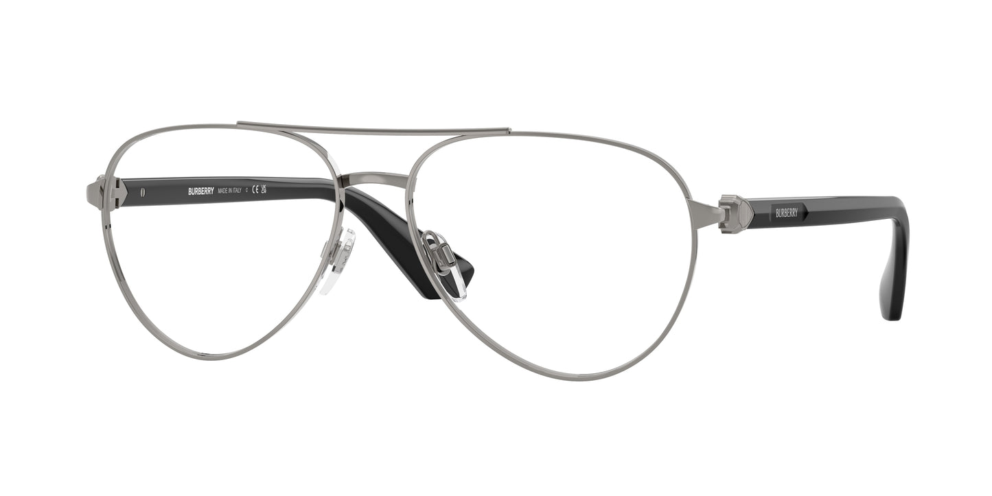 Burberry BE1397 Pilot Eyeglasses  1003-Gunmetal 57-140-15 - Color Map Grey