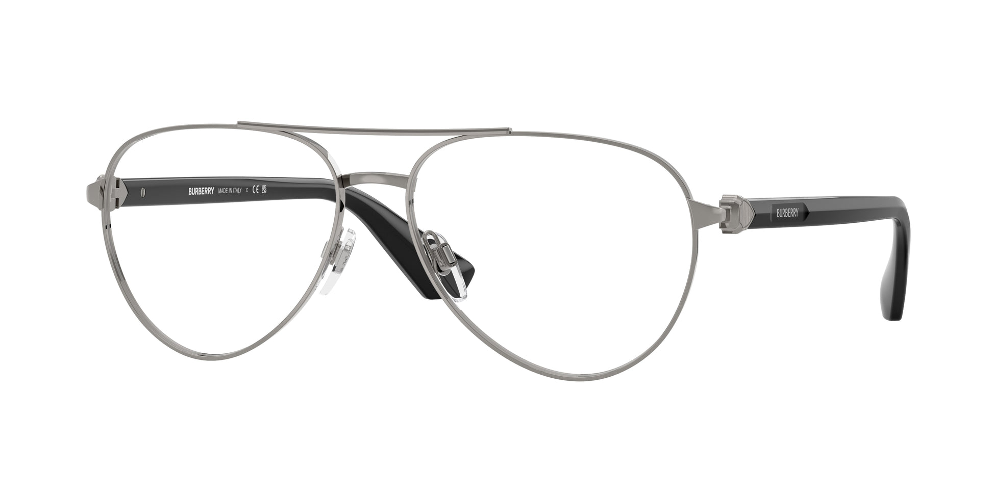 Burberry BE1397 Pilot Eyeglasses  1003-Gunmetal 57-140-15 - Color Map Grey