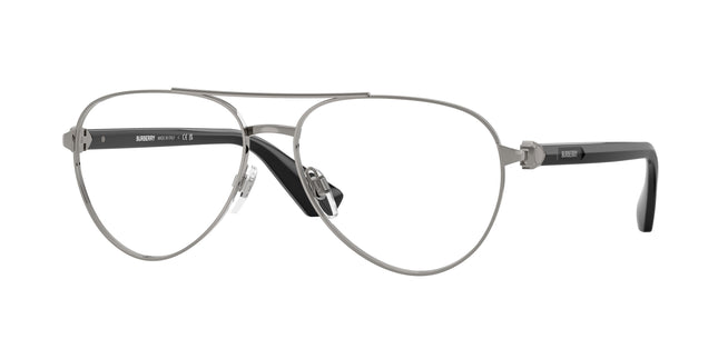 Burberry BE1397 Pilot Eyeglasses  1003-Gunmetal 57-140-15 - Color Map Grey