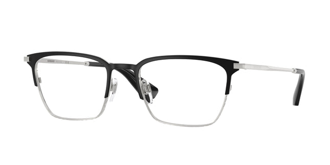Burberry BE1401 Rectangle Eyeglasses  1005-Black/Silver 54-145-19 - Color Map Black