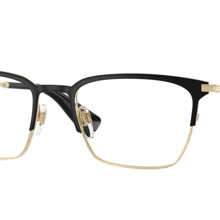 Burberry BE1401 Rectangle Eyeglasses  1109-Black/Light Gold 54-145-19 - Color Map Black